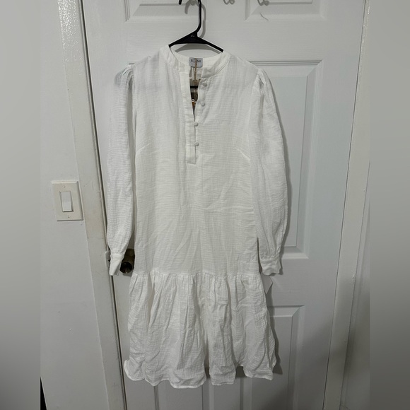 White Gauze Loop Dress - Picture 1 of 3